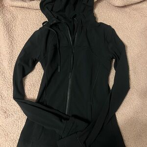 Black Lulu lemon Hooded Zip-Up Jacket